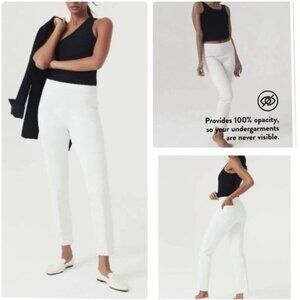 Spanx White High-Rise Slim Ankle Pants M